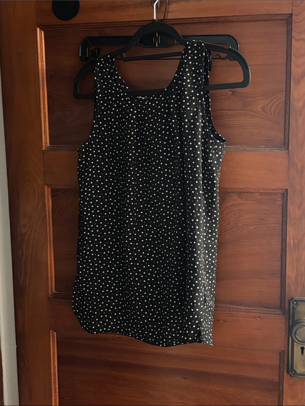LOFT Black Polka Dot Sleeveless Blouse